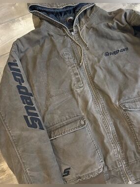 Vintage 2013 Snap-on Tools Hooded Canvas Jacket Brown Men’s 3XL